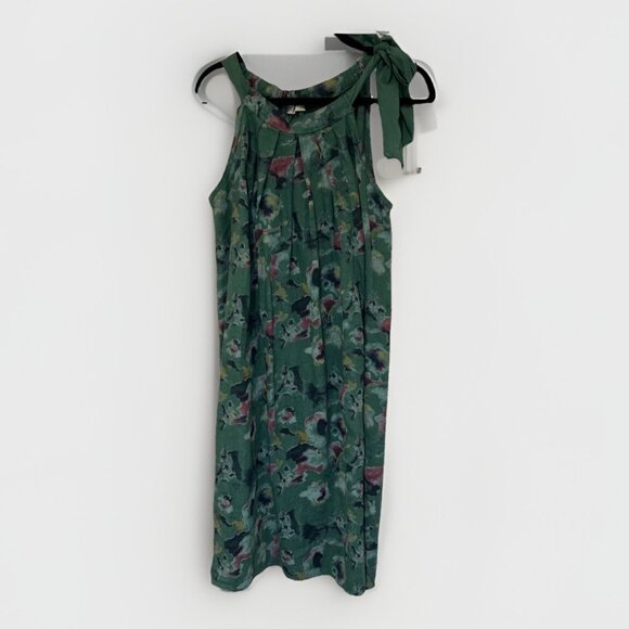 Bellambra Linen Midi Dress XL Green Floral Cottagecore Fairycore Coastal Beach - Picture 2 of 9